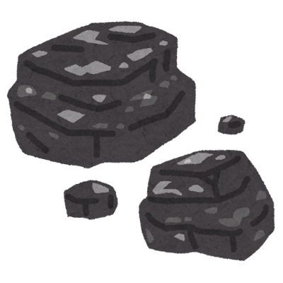 黒い石炭の塊のイラスト